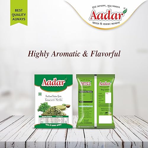Image of Aadar Combo 2 x 100g - Kasoori Methi Dry Fenugreek Leaves and Tej Patta Bay Leaf, No Added Preservatives Fresh Whole Spices