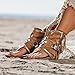 Hbeylia Roman Sandals for Women,Casual Fringe Tassel Flat Clip Toe Retro Bohemian Summer Suede Tassel Flip Flop Flat Slippers Ankle Boots