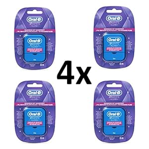 Oral B 3D White Luxe tandzijde met wit effect | spaarset | voor mooie, witte tanden (4 verpakkingen)