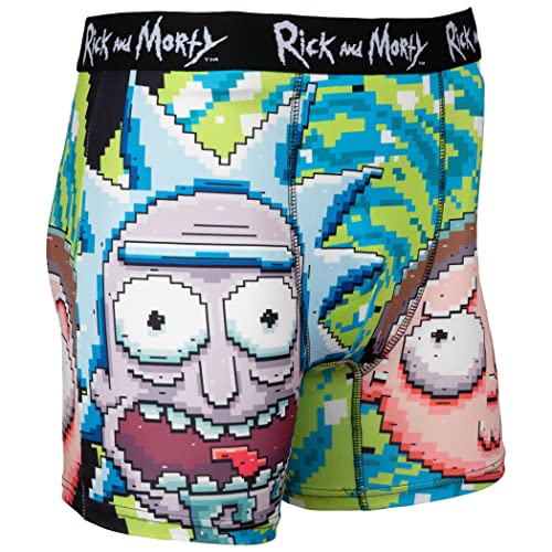 Rick and Morty with Portal Pixelated Boxer Briefs4