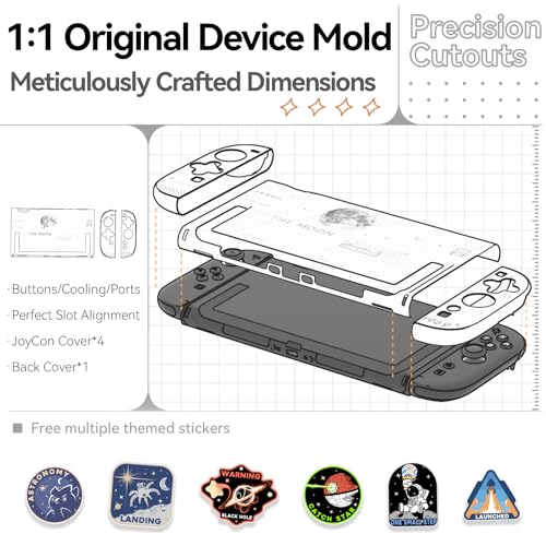 Image of GeekShare Hard Case Compatible with Nintendo Switch 2 (2025), Anti-Scratch Dockable Protective Cover for Switch 2 with Detachable Joysticks, The Moon