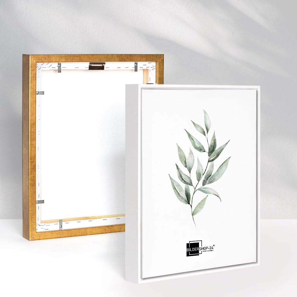 Bildershop-24 Cornice per fughe ombreggiante FLEXI per telaio della barella e tele in Bianco (opaco), 60 x 80 cm