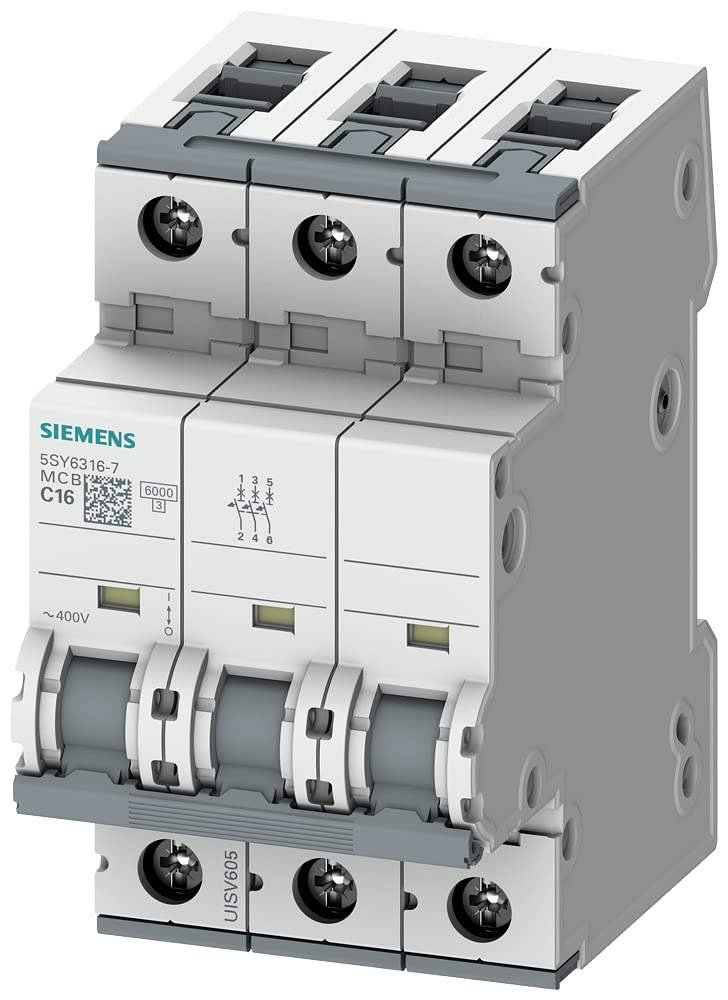 Siemens 5SY63167 Leitungsschutzschalter 6kA C16 3P in 3TE 400V, MCB, Sicherungsautomat