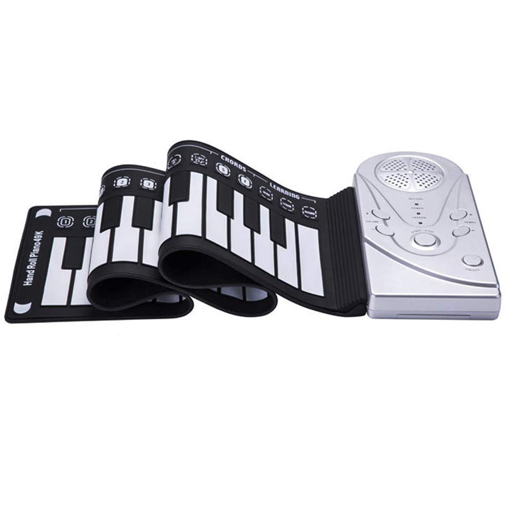 piano eléctrico aprendizaje 49 teclas casio, Piano enrollable de silicona teclado infantil musical Juguete educativo piano Instrumentos musicales con altavoz para niños principiantes