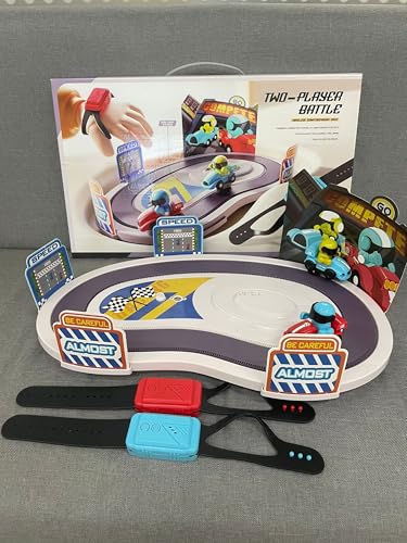 3T6B Dual-Person Motion-Sensing Racing Toy, Wireless Remote-Controlled Sports Track Set, Motion-Sensing Wristband, U-Shaped Electric Track, Gift for Children