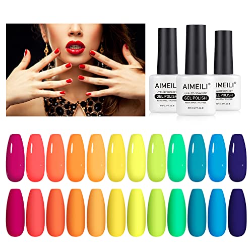 AIMEILI Neon Gel Nail Polish Set