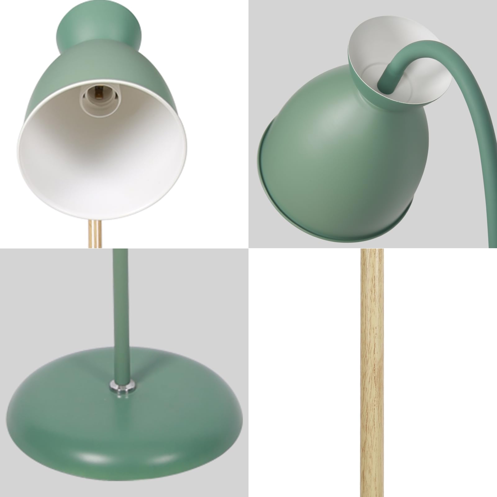 Amdelne Lampada da Terra Vintage, Metallo Lampada da terra LED con Luce da Lettura, E27 MAX 60W Lampade da Terra Salotto, Verde Piantana Luce Regolabile H 159 cm per Camera da Letto, Ufficio, Studio