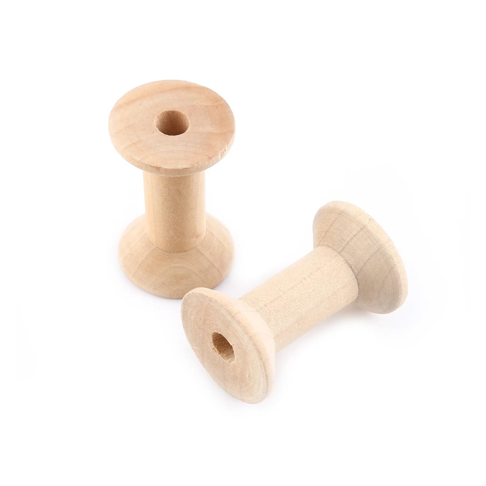 10 Uds. Carretes de hilo vacíos madera, Color Natural, bobinas alambre costura 47mm x 31mm