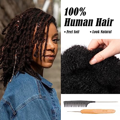 Originea Afro Kinkys Bulk Human Hair for Dreadlocks and Twist Braiding 1 Pack 100% Human Hair Soft Afro Kinky Curly Hair Bulk for Dreads Natural Black Color (10 Inch) - Image 4