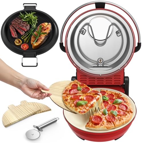 AIRMSEN Four à pizza électrique 2-en-1 – 1500W,...