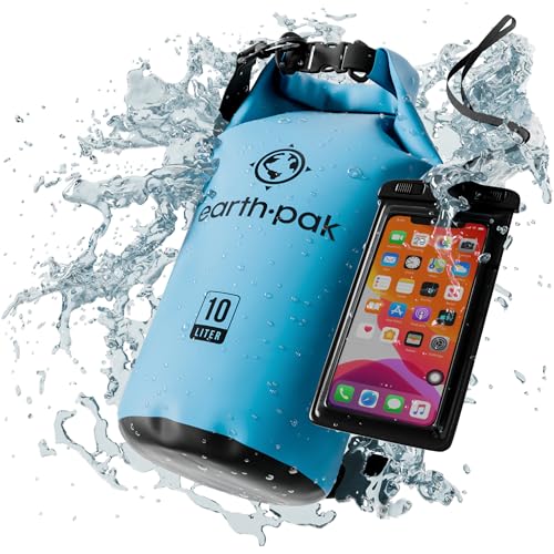 Earth-Pak-Waterproof-Dry-Bag-Roll-Top-Waterproof-Backpack-Sack-Keeps-Gear-Dry-for-Kayak-with-Waterproof-Phone-Case