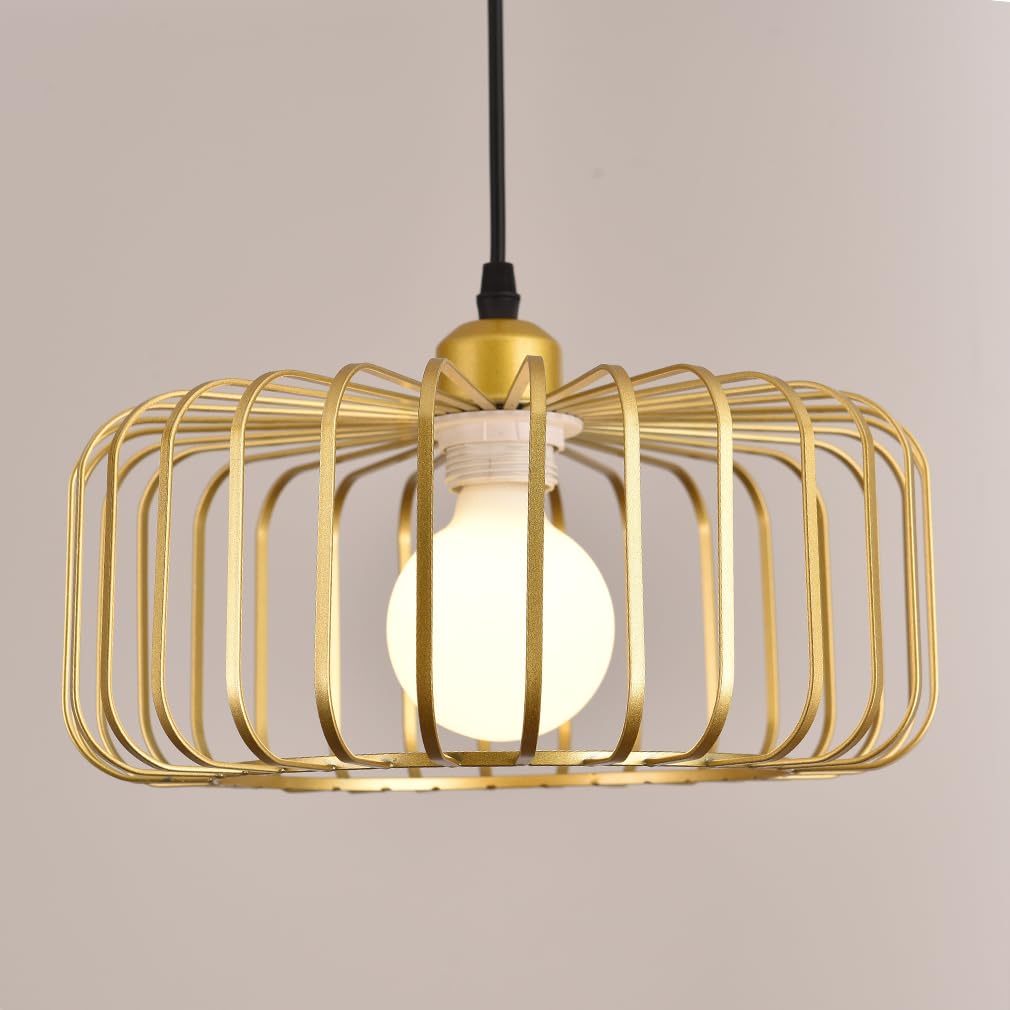 Satin Gold Metal Lamp Shade, Pendant Light Shade lampshades for Ceiling Lights, Pendant Lamp, Hallway, Kitchen, Bedroom, Living Room, Office, Farmhouse