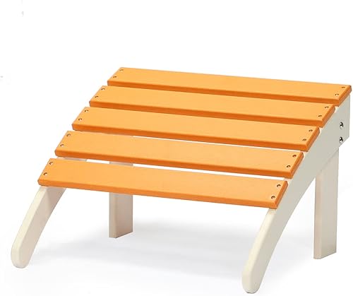 Aoodor Otomana Adirondack para exteriores, reposapiés de patio de polietileno de alta densidad resistente a la intemperie para una máxima relajación