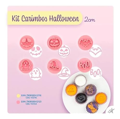 Kit 6 Carimbos Para Brigadeiro Halloween Blue Star Docinhos