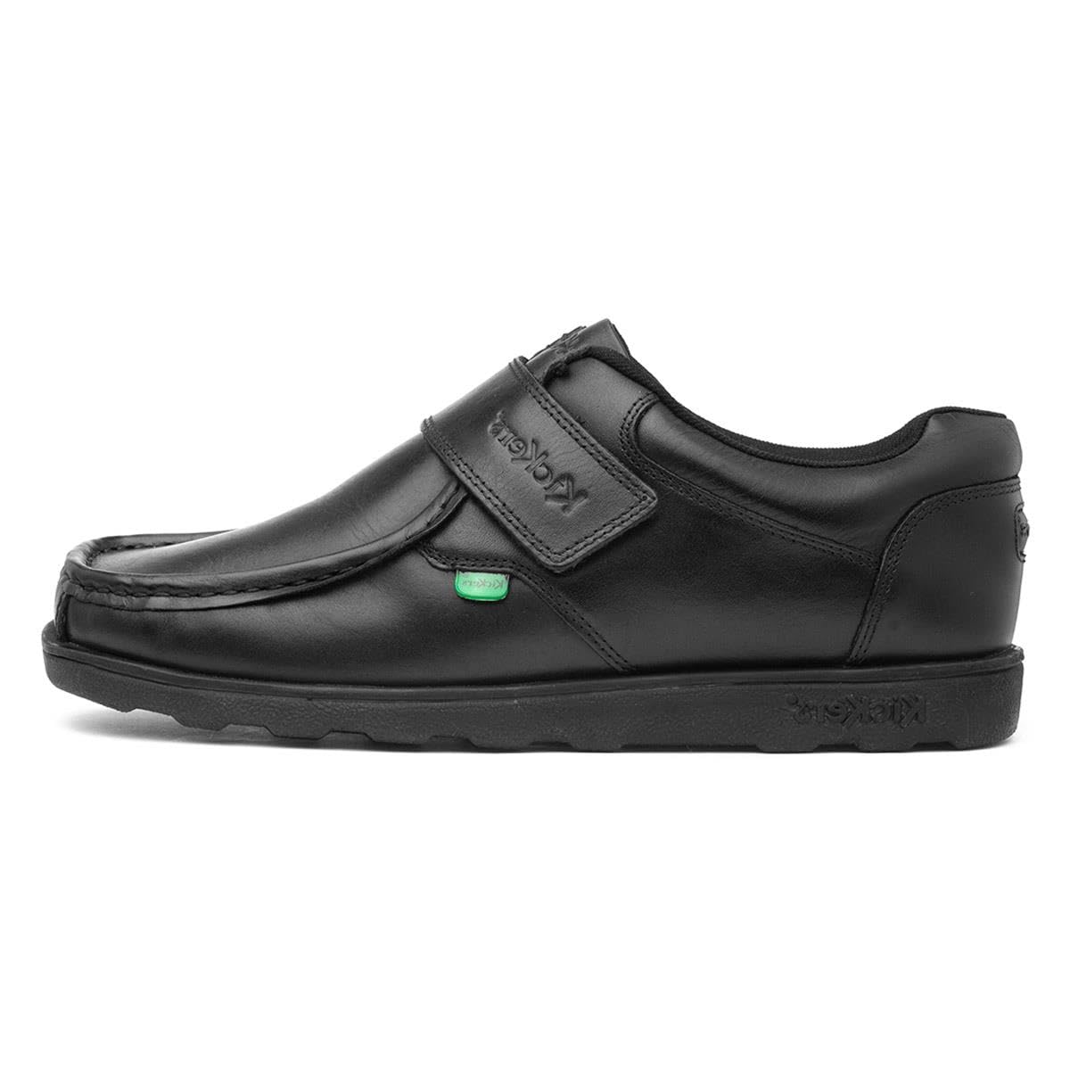 Kickers Men's Fragma Single Strap Moc Toe Comfortable Leather Shoes | Extra Comfortable | Added Durability | Premium Quality, Black, 10.5 UK