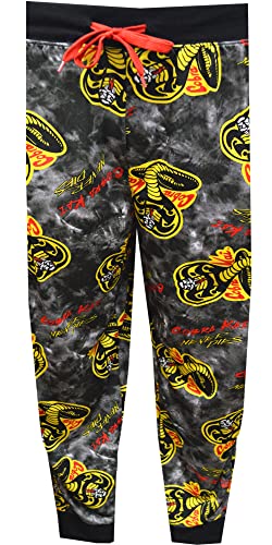 Briefly Stated Mens Cobra Kai Logo Performance Fabric Jogger Loungepants