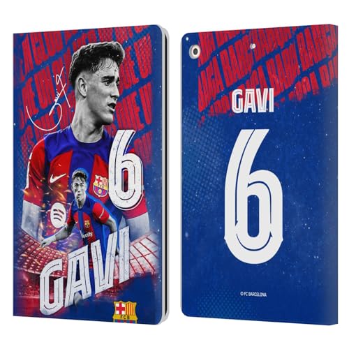 Head Case Designs Officially Licensed FC Barcelona GAVI 2023/24 First Team Leather Book Wallet Case Cover Compatible with Apple iPad 10.2 2019/2020/2021