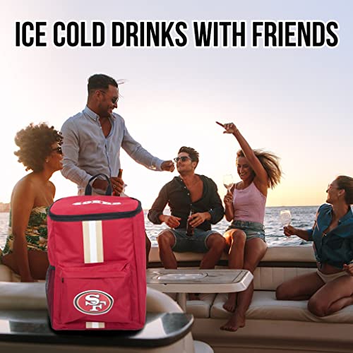 San Francisco 49Ers 36 Can Nfl Cooler Backpack – Portable Soft Sided Ice Chest – Insulated Bag Holds 36 Cans Plus A Wine Bottle Or Water Bottle And A Phone And Wallet - Officially Licensed Fan Gear #TOP3