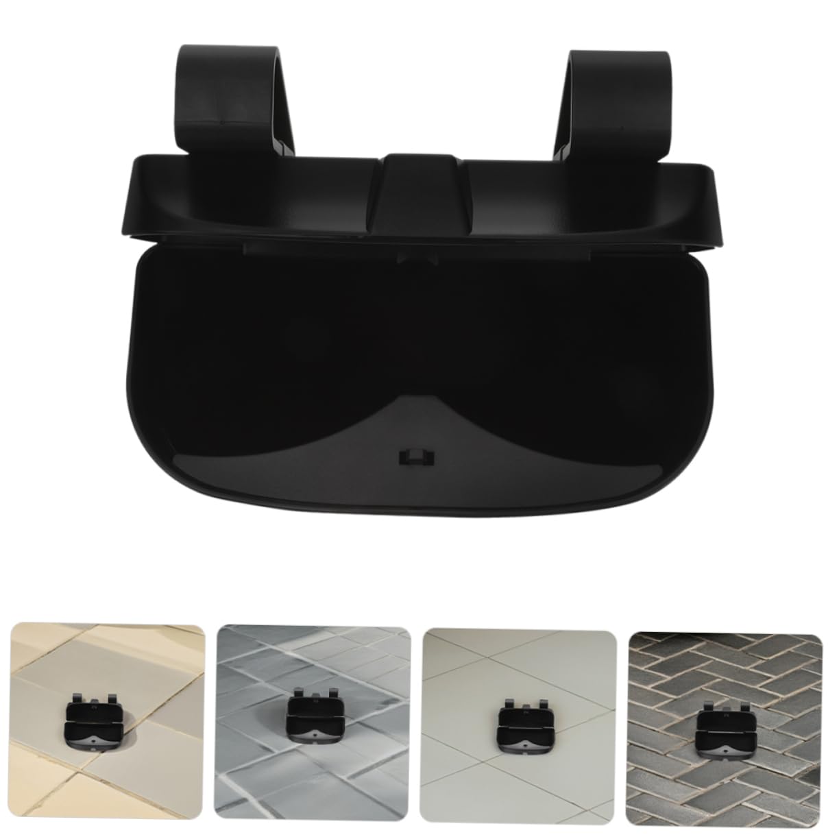 2 pièces Étui à Lunettes Auto Organisateur de Pare Soleil pour Lunettes de Soleil Vue Boîte de Rangement Rigide à Fixation Rapide sur Visor Accessoire Multifonctionnel pour