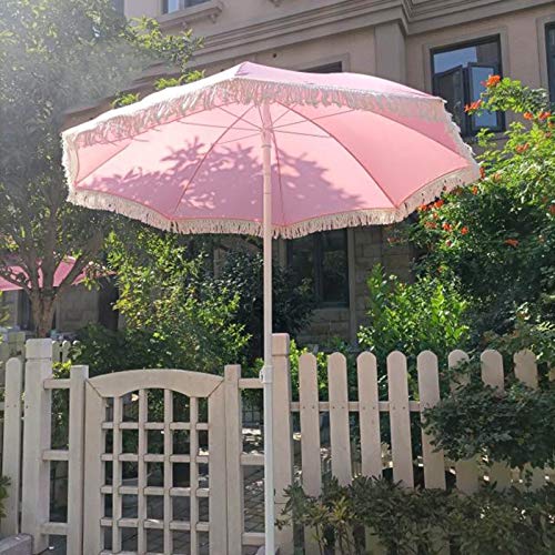 LIUU 1,6 M Parasol Plage Rose,Petit Parasol Balcon Inclinable,Parasol Jardin Exterieur pour Cours,Terrasses Et Pelouses,Réglable en Hauteur Cover