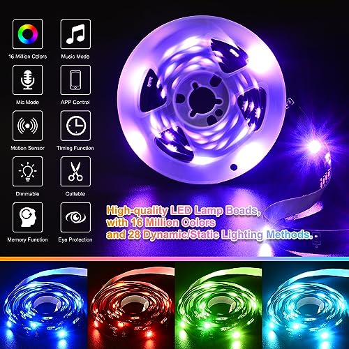 Tira LED con sensor de movimiento 6 m 2 sets RGB miniatura 5