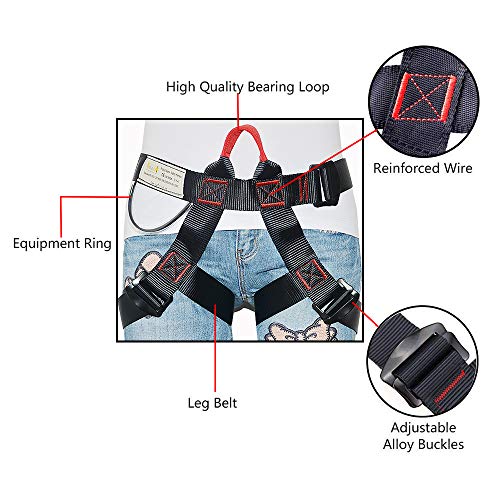 HeeJo Climbing, Rock Climbing, Half Body for Rappelling Zipline Fire Rescuing Tree Climbing Gear