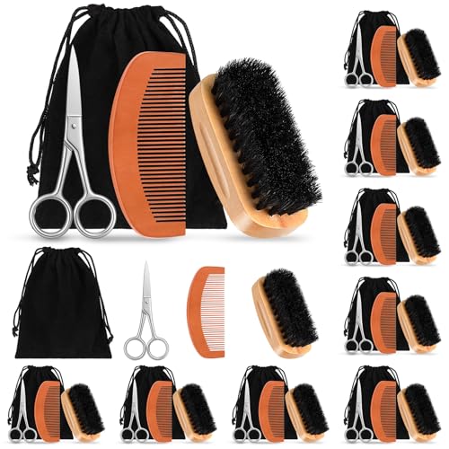 Maitys 10 Set Christmas Bulk Beard Brush Comb Scissors, Rectangle