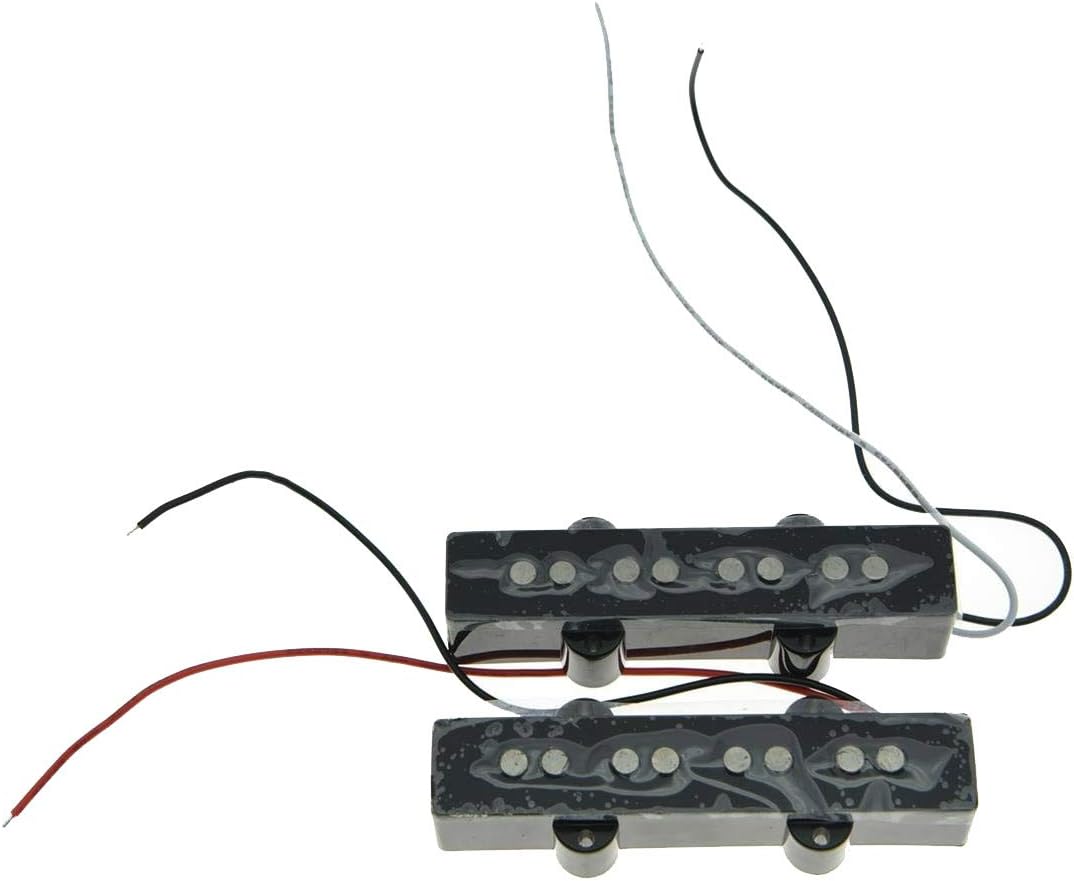 KAISH Alnico V Black 4 String J Bass Style Pickups Set 60s Vintage Sound Pickups for Jazz J Bass