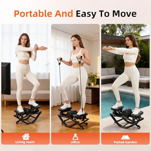 Image of Rock Fitness Stepper, Portable Step Rocker Side to Side at Home, Aerobic Workout Machine Fitness Equipment Suitable for Apartment and Dormitory, Black