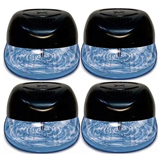 Bluonics 4-Pack Fresh Aire Water Based Revitalizer. Black Color with 6 LED Color Changing Lights