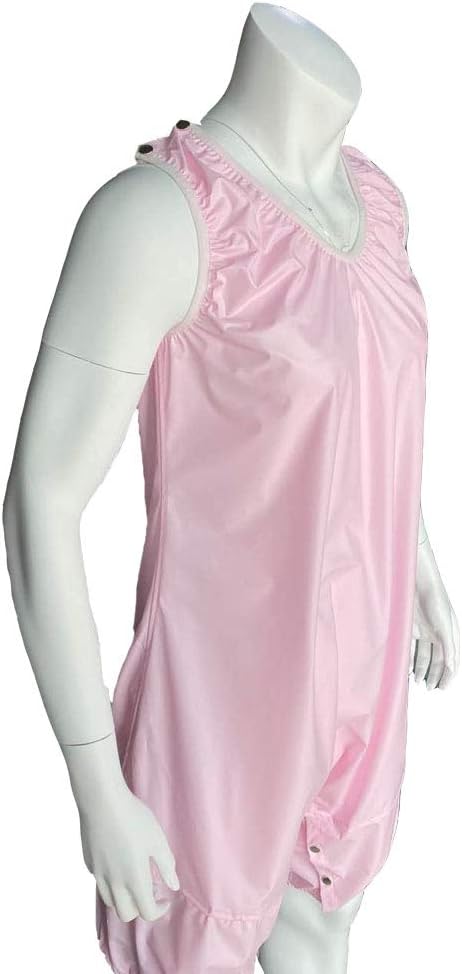 Haian PVC AB Unisex Snap Through Crotch Romper (XX-Large, Baby Pink)
