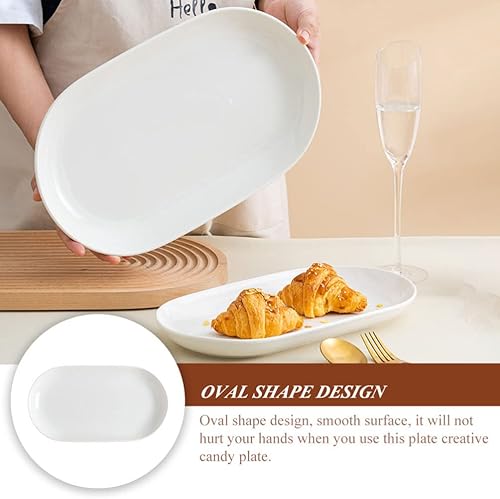 Miniatura 5 de Bandeja de sushi Bandeja blanca Bandeja para pasteles Bandeja de aperitivos Bandeja redonda para fregadero de cocina Bandeja de refrigerio Servidor