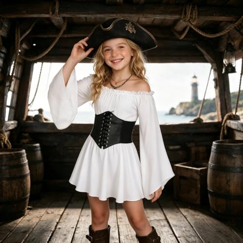 Girls Corset Dress Halloween Off Shoulder Bell Sleeve Funny Mini Dresses - image 3