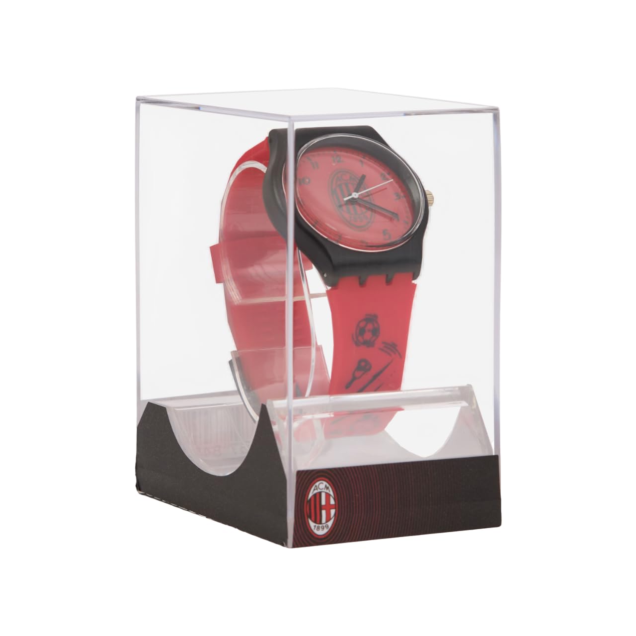 A.C. Milan Orologio per Piccoli Tifosi Rossoneri, con Cinturino in Gomma, Prodotto Ufficiale, Rosso