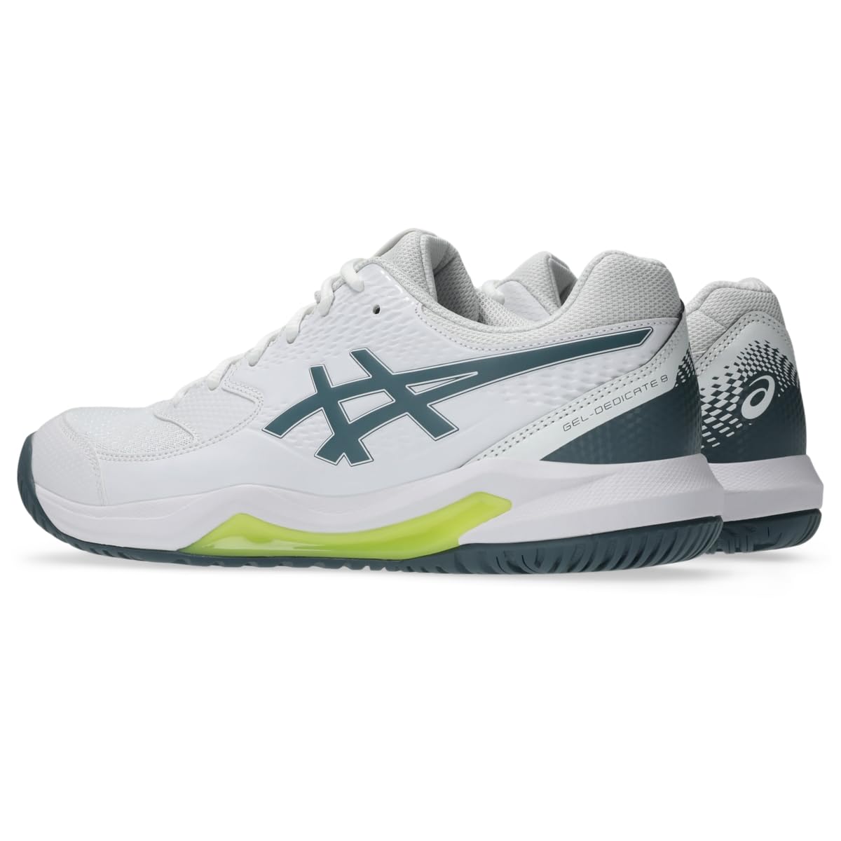 Asics Scarpe da Tennis Uomo Gel-Dedicate 8, Bianco/Arancione Shocking, 44.5 EU