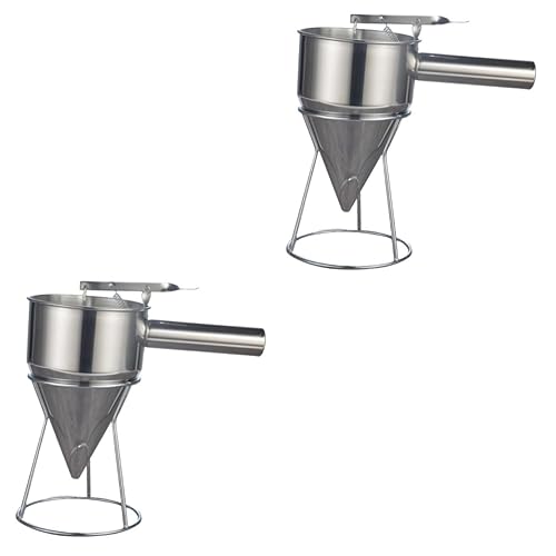 BESTOYARD Herramientas de panadería, dispensador de embudo para hornear, 2 unidades, embudo de acero inoxidable, bolas de pulpo, herramientas para