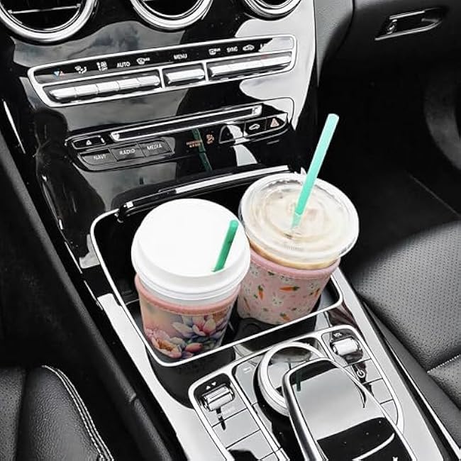 3 Pack Iced Coffee Sleeve,Reusable Neoprene Insulator Cup Sleeve for Hot/Cold Drinks