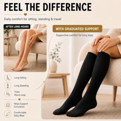 Image of Compression Socks for Women & Men(1 /3 /7 /8 PACK) - Best for Running,Medical,Nurse,Travel,Cycling-20-30mmHg