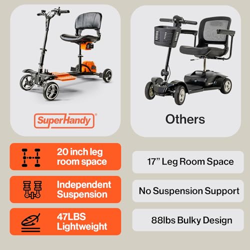 Image of SuperHandy Foldable Mobility Scooter for Adults, 330 lb Capacity