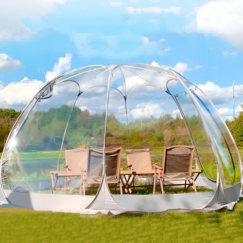 Pop-Up-Pavillon, transparent, Iglu-Kuppel, für Garten, Terrasse, Camping und Partys, 3 m / 3,6 m Größe, warmer Sonnenraum für den Winter