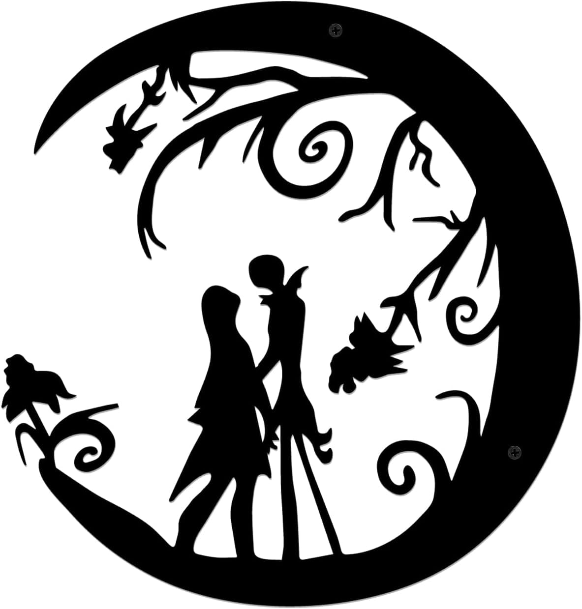 Eachave Decoraciones de Navidad, Arte de Pared de Metal Jack Skellington, Letrero Colgante de Metal para Decoración del Hogar