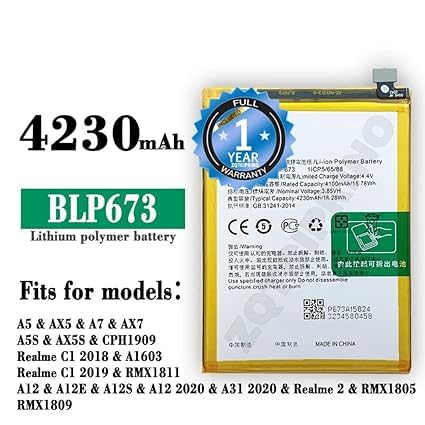 Image of Original BLP673 Battery for Realme 2,C1 A11K RMX1805, RMX1809 Battery with 1 Year Warranty****(N53)