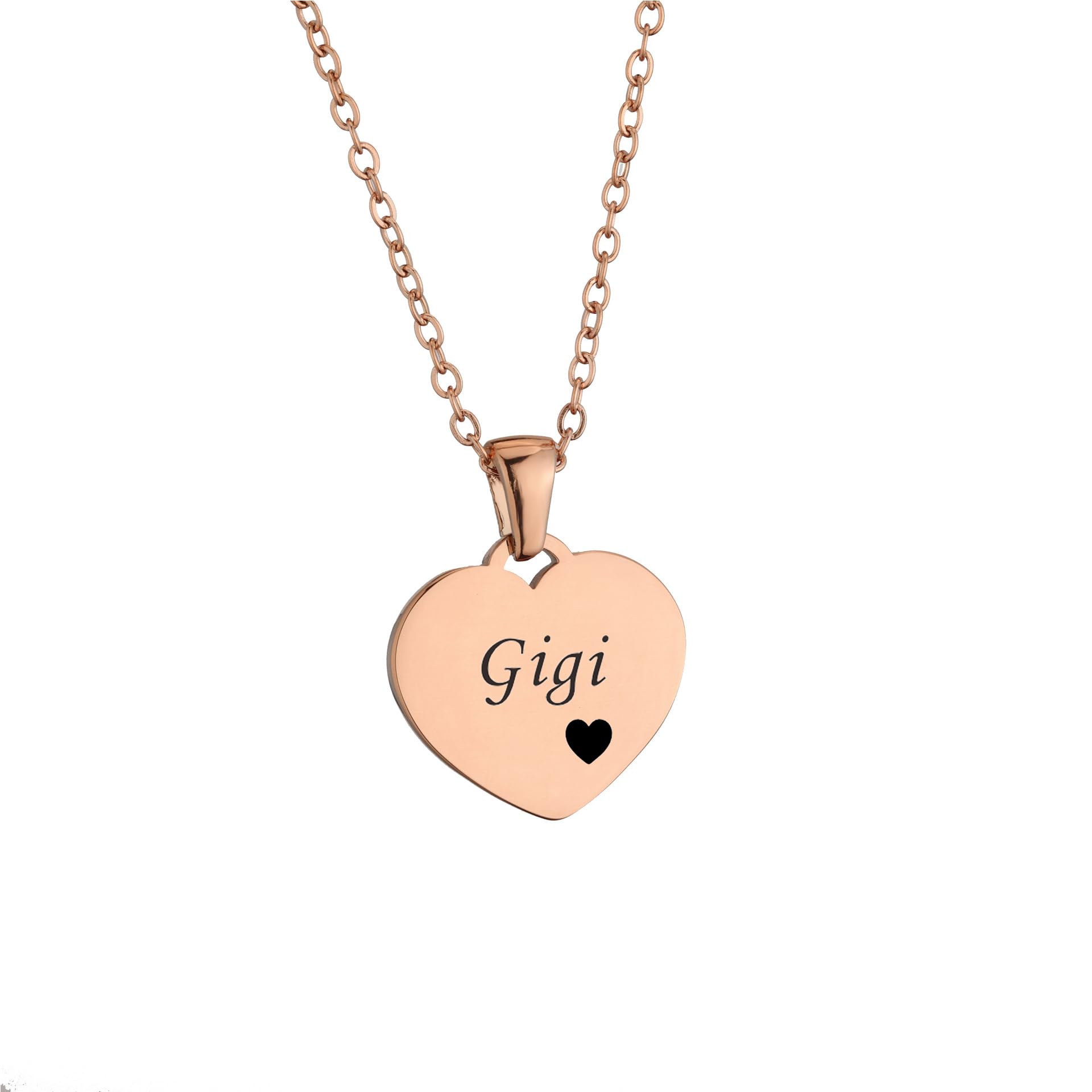 RENYILIN Grandma Necklace Stainless steel cut-out heart tag pendant necklace Nana Gigi Mimi Nanny necklace Gift Grandma from grandchildren