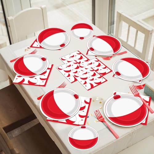 chunnin 200 pcs gone fishing party plates napkins fishing themed tableware set for fishing party gone fishing decoration dessert plates forks serve 50 guests for fishing birthday party favor supplies