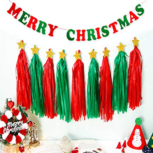Yomiie Christmas 355 Feet Crepe Paper Streamers Crafts 12 Rolls 2 Colors Red Green Garland Hanging Classic Photo Booth Backdrops Decorations For Xmas Festival Party Ornaments #TOP2
