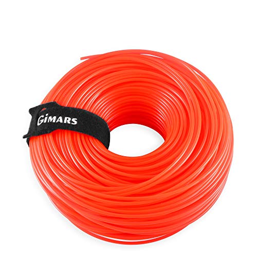 Gimars 2,4mm x110m Hilo de Recambio para Desbrozadora Hilo Redondo Universal de Nylon para Cortacésped Profesional para Césped Podar Jardines Paisajismo Parking Pavimentos