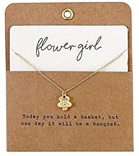 Mud Pie Charm Necklace Flower Girl, Gold, 8" Drop2