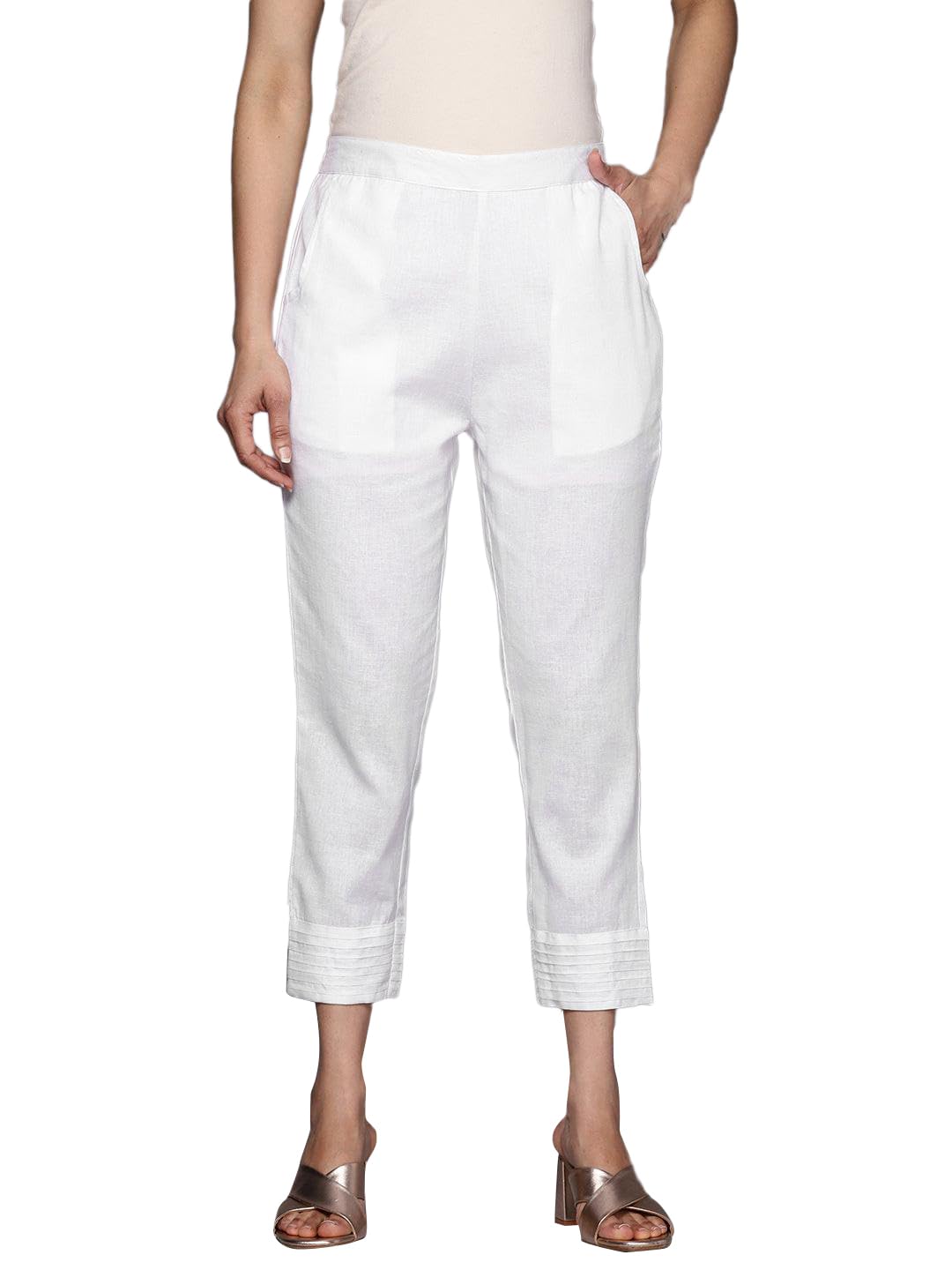 Libas Women Solid Cotton Regular Fit Trousers Libas Women Solid Cotton Regular Fit Trousers