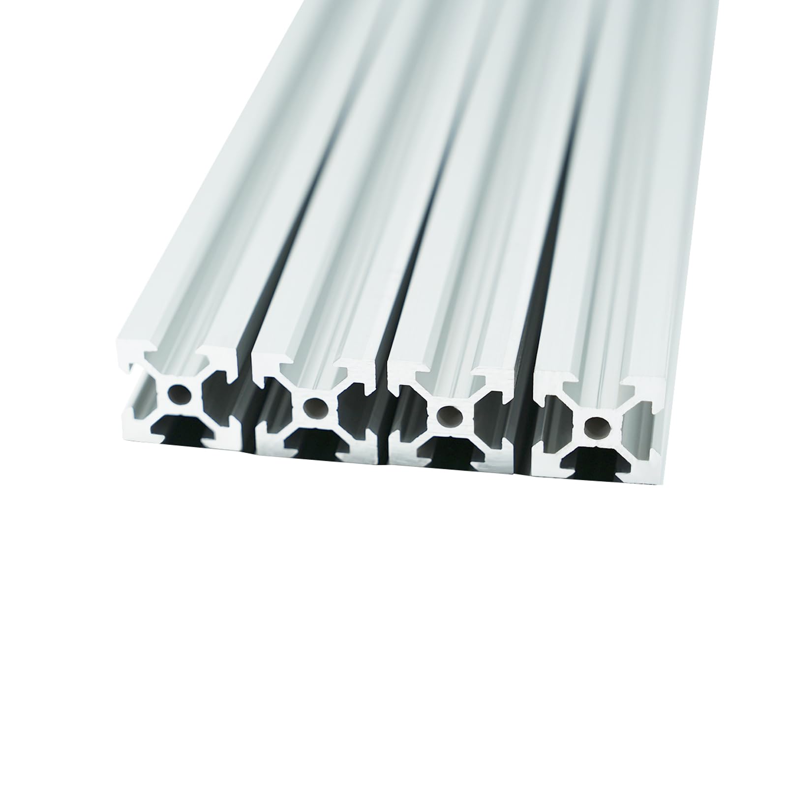 Iverntech 4PCS 300mm 2020 V Slot Aluminum Extrusion 11.81 inches Silver Aluminum Profile European Standard Anodized Linear Rail for DIY 3D Printer and