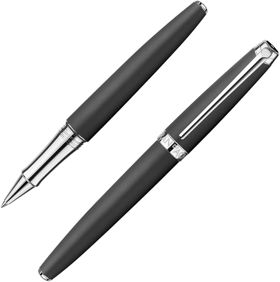 Caran d'Ache Leman Silver Plated Rollerball Pen - Black Matt
